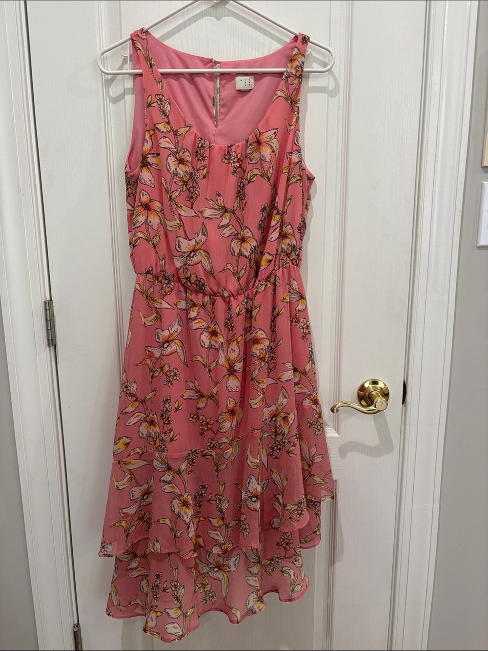 A New Day, Women’s, Floral Pink Sleeveless Dress, Size S